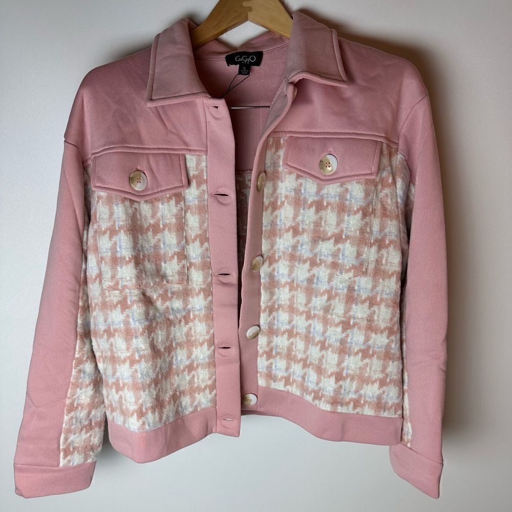 Blush pink houndstooth shacket - Picture 11 of 14